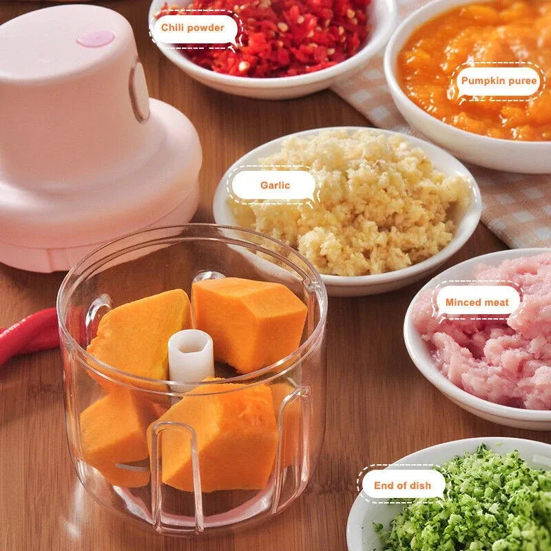 Mini Electric Food Chopper — USB Rechargeable 250ml Compact Grinder & Masher