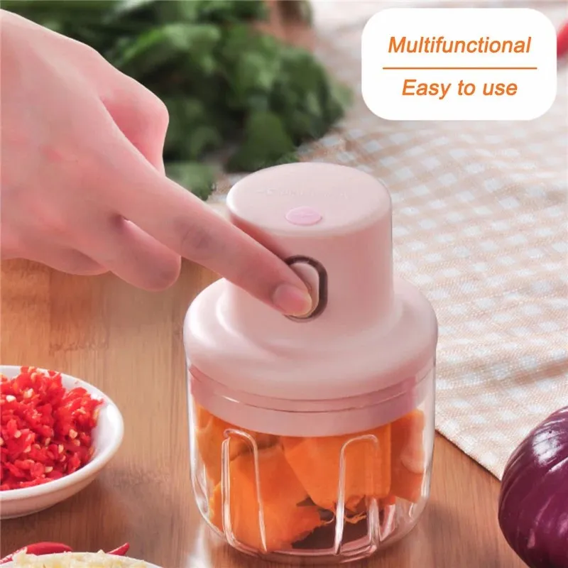 Mini Electric Food Chopper — USB Rechargeable 250ml Compact Grinder & Masher