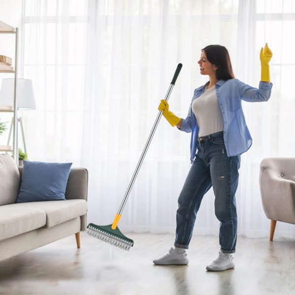 3-in-1 Rotating Floor Cleaning Brush – 180° Adjustable Head with Long Handle & Squeegee