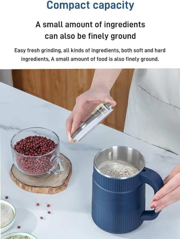 Grinding coffee beans into fine powder with 8-blade grinder