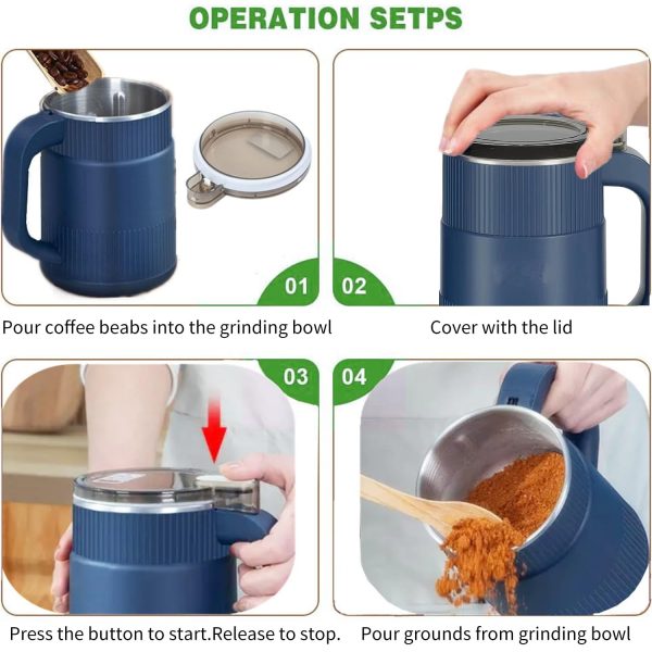 One-touch operation electric grinder with powerful 250W motor