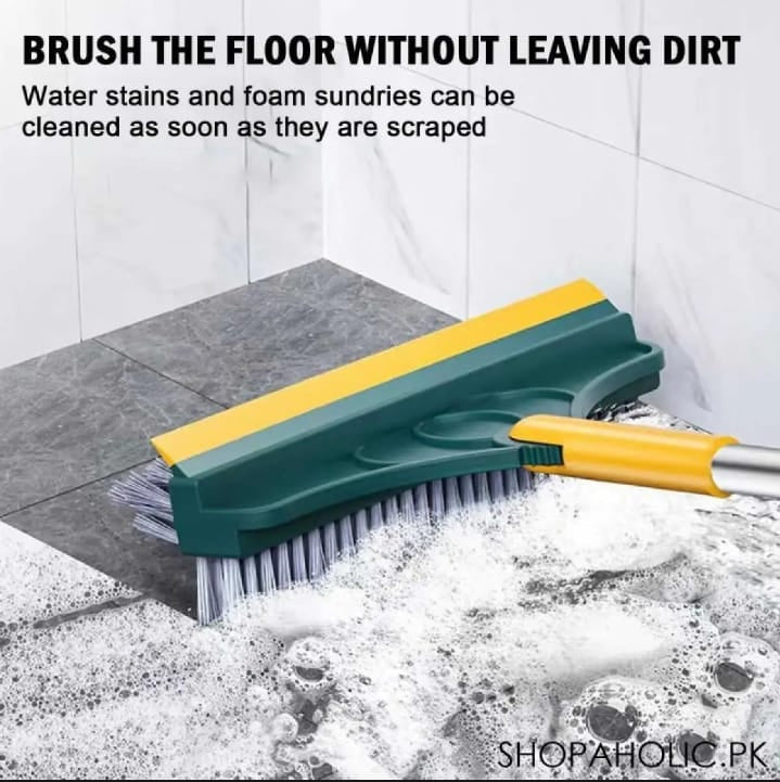 3-in-1 Rotating Floor Cleaning Brush – 180° Adjustable Head with Long Handle & Squeegee